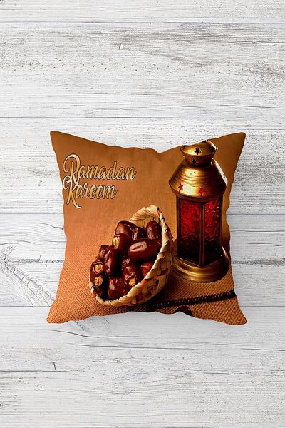 on the clouds Ramadan Kareem Lantern Μαξιλαροθήκη με κρυφό φερμουάρ με στάμπα μονής πλευράς Μαξιλαροθήκη για μαξιλάρι καθίσματος