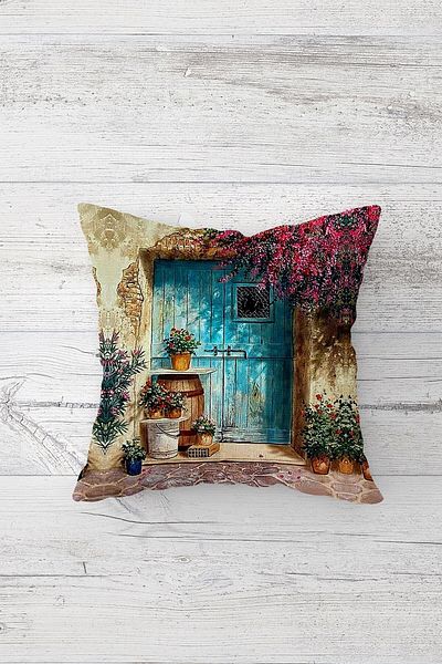 on the clouds Floral Door Summer Themed Side Printed Hidden Zippered Pillow Case Throw Pillow Seat Pillow Case