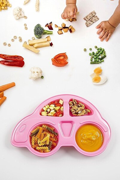 HOMENIVA Baby Food Plate with Compartment and Car Figure