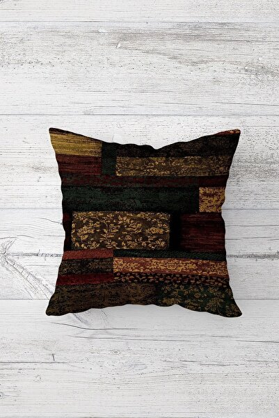 Pelangi غطاء وسادة ذو سحاب مخفي مطبوع على الوجهين باللون البني المرقعة