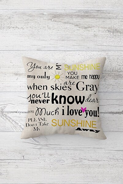 Pelangi You Are My Sunshine Double Sided Printed Hidden Zippered Pillowcase T...