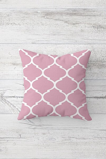 Pelangi Plain Pink Double Sided Printed Hidden Zippered Pillowcase Throw Pill...