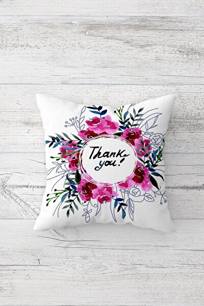 Pelangi Flower Frame Patterned Double Sided Printed Hidden Zippered Pillowcas...