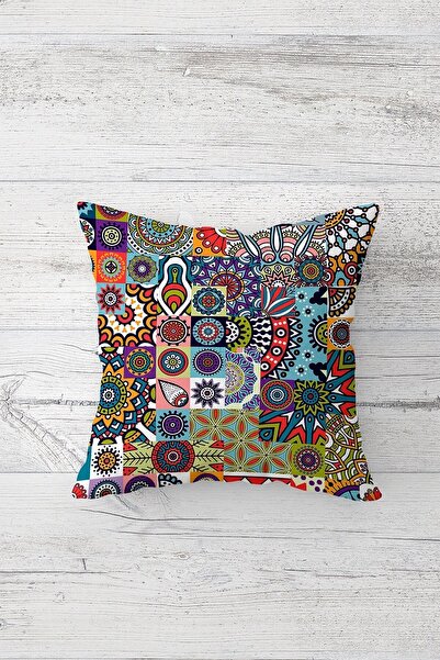 Pelangi العرقية Patcwork مزدوجة الجانب مطبوعة المخفية انغلق وسادة رمي وسادة م...