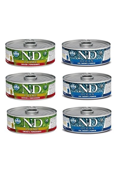 N&D 2 Çeşit Tavuklu Ve Balıklı Karma Yavru Kedi Konservesi X 6 Adet