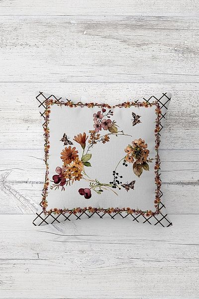 linazaitun One Side Printed Hidden Zipper Decorative Pillowcase Throw Pillow Case Seat Pillowcase
