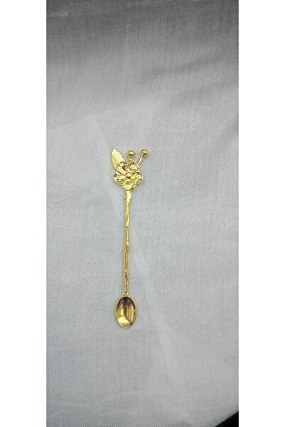 Batur Ticaret Göz Alıcı Işlemeli Altın Rengi Çay Kaşığı 14 Cm