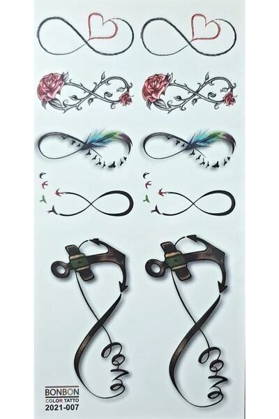 TATTOO TEMPORARY Trendonline Renkli Sonsuzluk Geçici Dövme