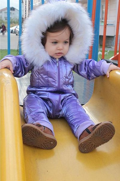Ares Kids Fashion Waterproof Lilac Astronaut Snowsuit