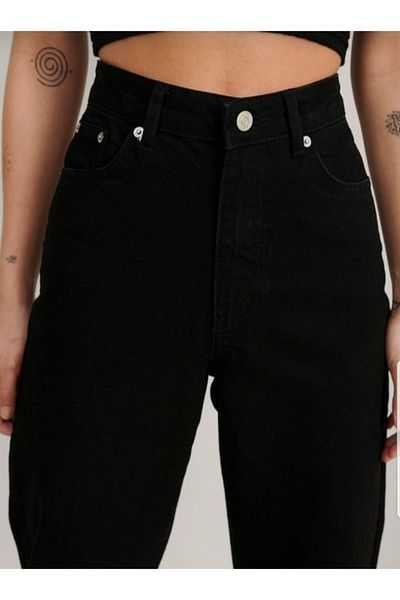 LİMABEL Elena X 90's Black Loose Palazzo Wideleg Jean Power Lycra Femei Talie înaltă