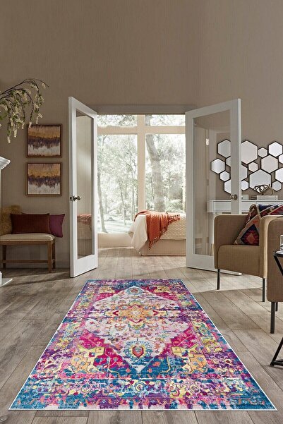 on the clouds Çok Renkli Osmanlı Motif Eskitme Yıkanabilir Kaymaz Taban Leke ...