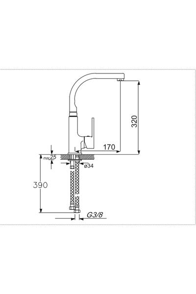 BMS Enzo Mix 487 Tek Gövde Eviye Bataryası
