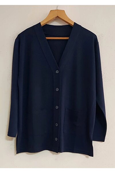 Nacar Kadın Anne Ince Penye Mevsimlik Kısa Model Cepli Önü Düğmeli Ceket Kısa Hırka