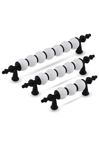 STR MOBAKS Str Siyah 128 Mm Boncuk Dolap Mutfak Çekmece Vestiyer Mobilya Kulp...