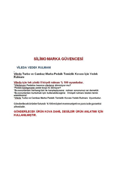 başarı ortopedi Vileda Temizlik Seti Vileda Pedallı Turbo İçin Tamir Rulmanı 1 Adet Noemy