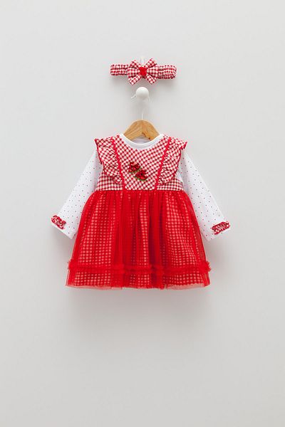 Caramell 100% Cotton Baby Girl Watermelon Concept Tutu Dress-body-bandana 3 Piece Set (DRESSES)