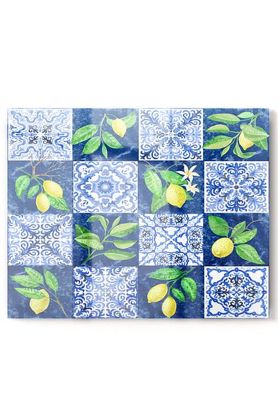 Olinpa Premium Lemon Blue Kitchen Mosque - Stove Protector Countertop and Built-In