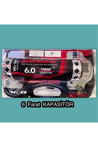 Class Audiomax Mx 106 Power Capasıtor, 6 Farad Led Ekranlı Remoteli Power Kapasitör