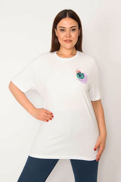 Şans Plus Size Blouse - White - Regular fit