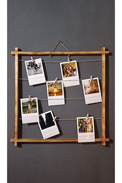 MASLAKWOOD Ahşap Resim Çerçevesi Ipli Fotoğraf Askısı