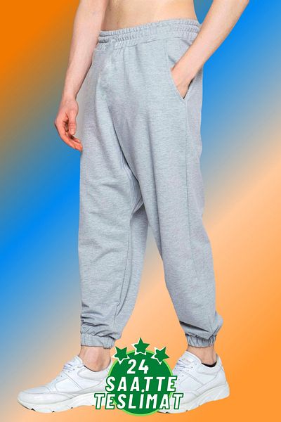la gizzia Γκρι Oversize Φαρδύ Τύπος Φούτερ με Λαστιχένιο Παντελόνι