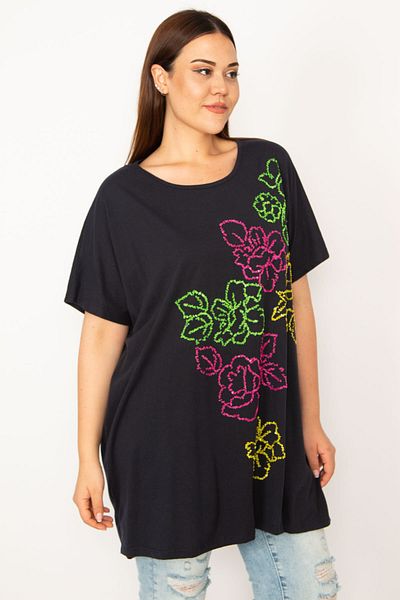 Şans Plus Size Tunic - Navy blue - Regular fit