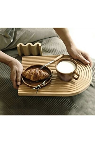 TNEX Natural Wood Decorative Carved Half Rainbow Presentation Rack Presentati...