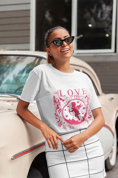 SUNFREE Love Εμπριμέ Oversize Λευκό T-shirt