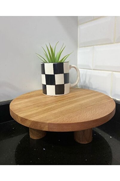 TNEX Doğal Ahşap Dekoratif Mini Ayaklı Sofra Sunumluk Stand