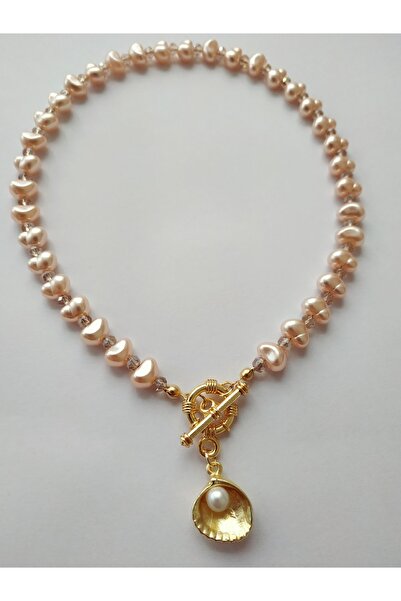 Fata Morgana Accessory Istiridye Uçlu Somon Yamuk Incili Gemici Düğüm Kolye