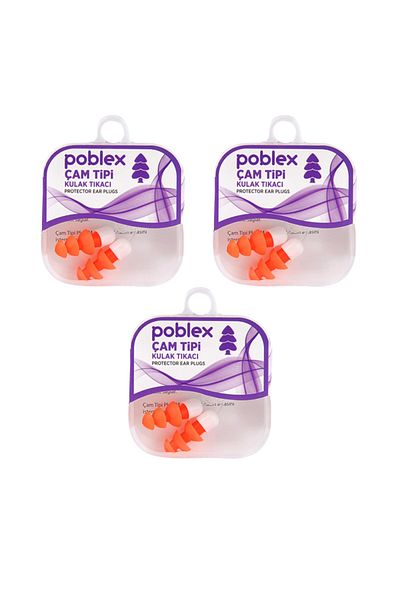 Poblex Pine Type Earplugs Size M 3 Boxes