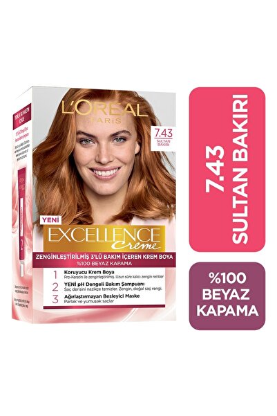 L'Oreal Paris Excellence Creme Saç Boyası 7.43 Sultan Bakırı