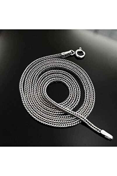 Genel Markalar Şık Tasarımlı Tilki Kuyruğu 925 Gümüş Zincir Kolye