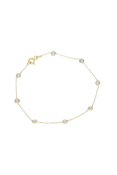 Glorria 14 Ayar Altın Sıra Taşlı Kadın Bileklik