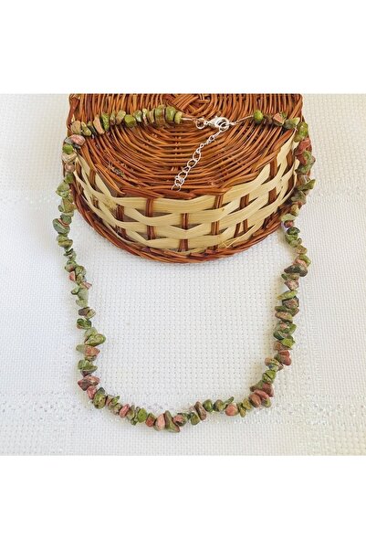 babel قلادة من الحجر الطبيعي المكسور من حجر Unakit