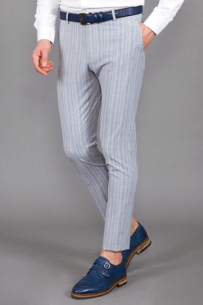 Mcr بنطال منقوش منقوش فائق النحافة