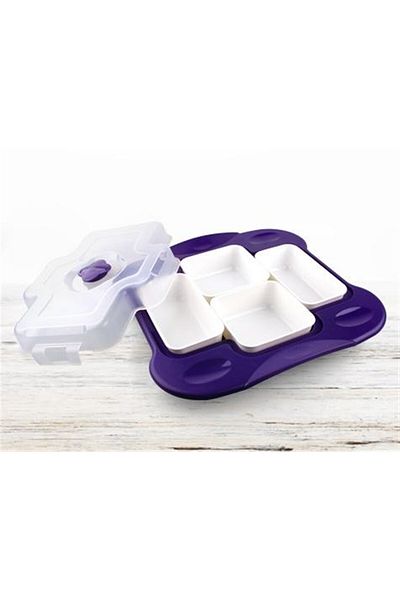 YFHOME Plastic Body 4 Bowl Breakfast Presentation Service Set with Lid