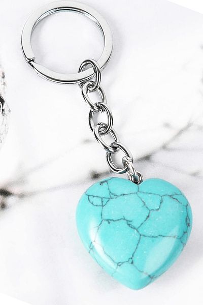 Tesbih Atölyesi Certified Turquoise Stone Natural Stone Keychain