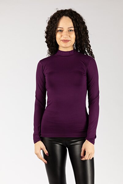 Nacar Bayan Uzun Kollu Yarım Balıkçı Likralı Penye Badi