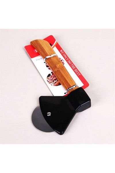 Enfa Bamboo Handle Axe Pizza, Pastry, Dough Cutter Slicer