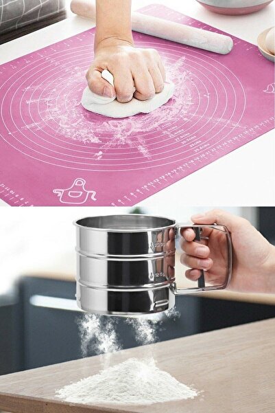 Genel Markalar Afife Home Silikon Büyük Boy Hamur Açma Matı 65x45 cm ve 250 g...