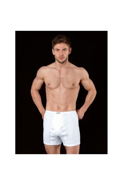 İki Yıldız Men's White Combed Long Johns 6-Piece