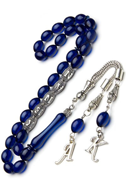 OTTOTESBİH Tesbih Simbolul Domnului Tesbih din lemn de culoare albastru de noapte cu chihlimbar de foc într-o cutie de lemn