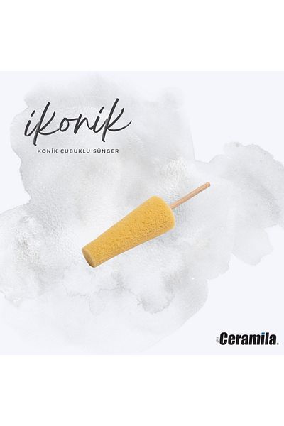 Glitz Ceramila Ikonik 3035 Ceramic Touch up Sponge with Rod 20*38*90mm