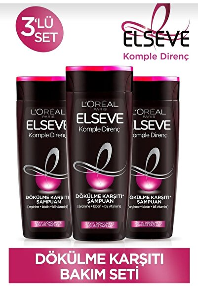 ELSEVE Loreal Komple Direnç Şampuan 3'lü Avantaj Paket