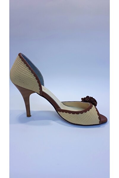 Mira Deri حذاء نسائي من الجلد الطبيعي مزين بالزهور