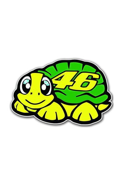 MegaSticker 46rossi Turtle 12x8 سم دراجة نارية خوذة كمبيوتر محمول وملصق سيارة