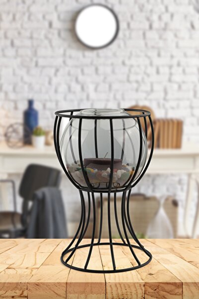 Begüsa Prag Vazo Siyah Füme Cam