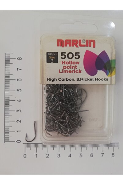 Marlin 505 Siyah Nikel Çapraz Olta Iğnesi 100 Adet No : 3