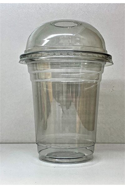 yorulmaz ambalaj 400 cc Şeffaf Kapaklı Milkshake Bardak 25 Li